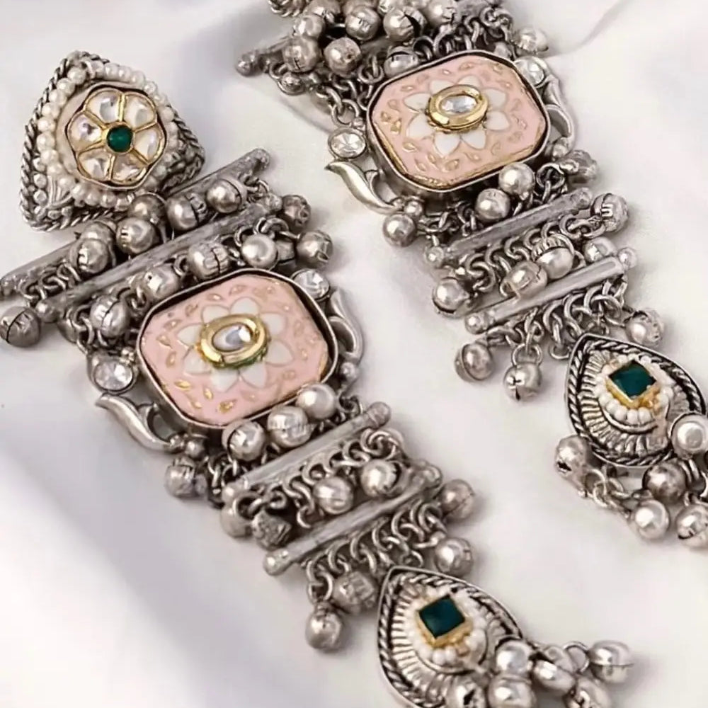 
                      
                        Oxidised Long Ghungroo Earrings
                      
                    