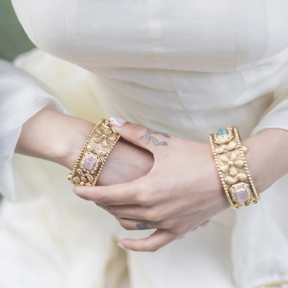 Floral Bangles - Set Of 2 - Sultana