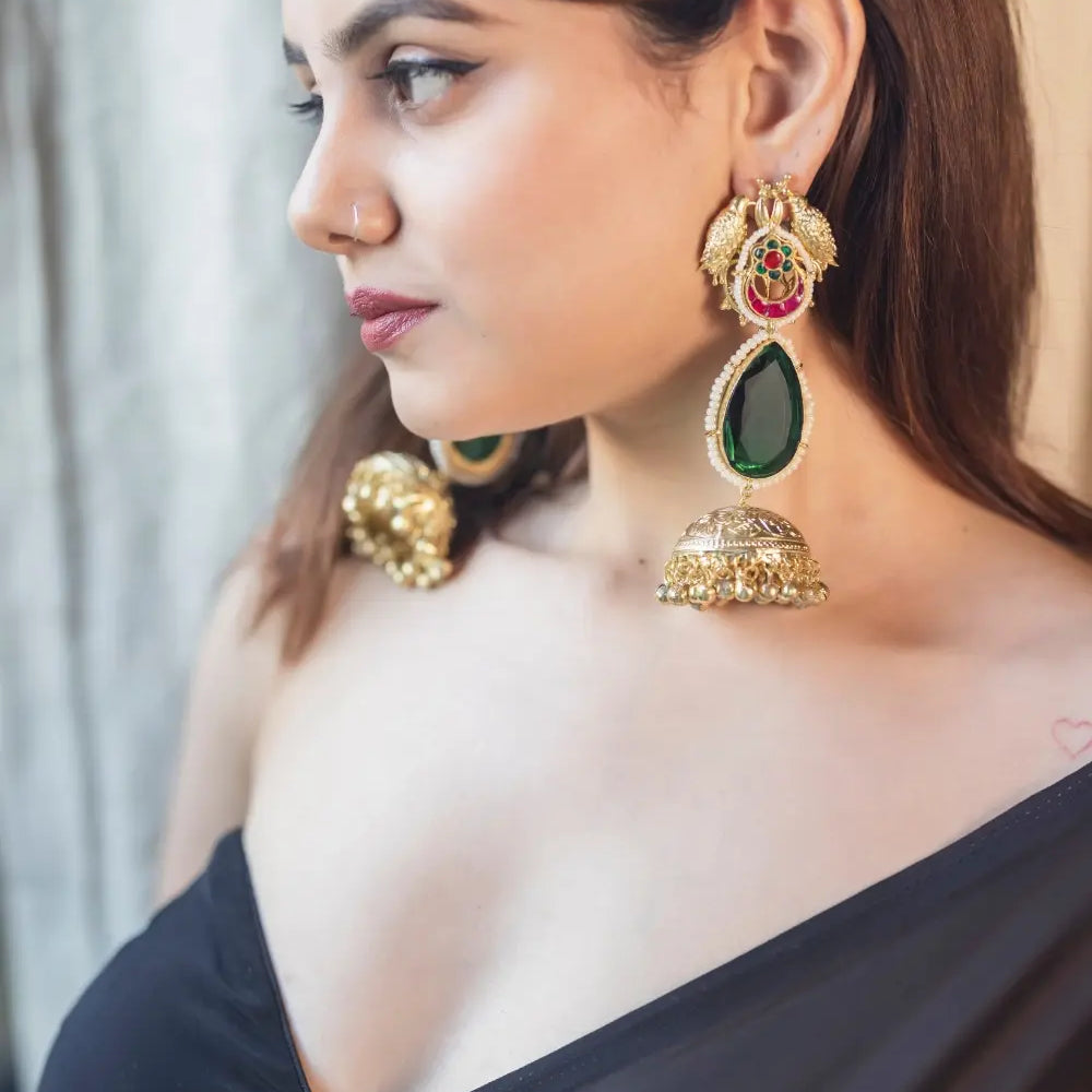 
                      
                        Antique Golden Jhumkas
                      
                    