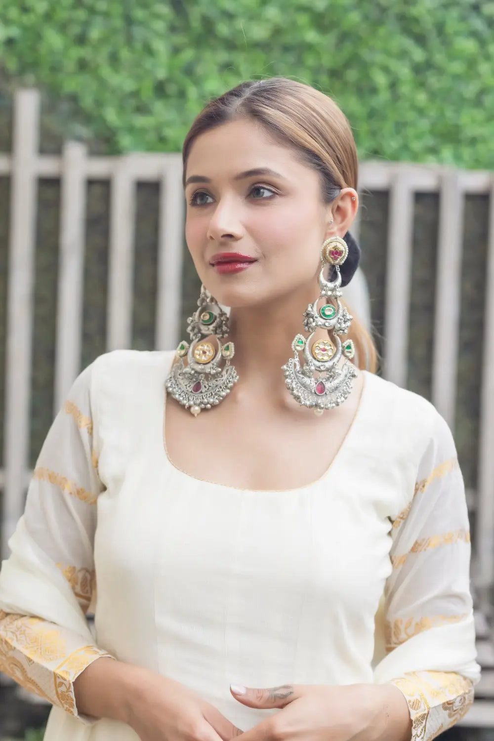 Oxidised Long Earrings