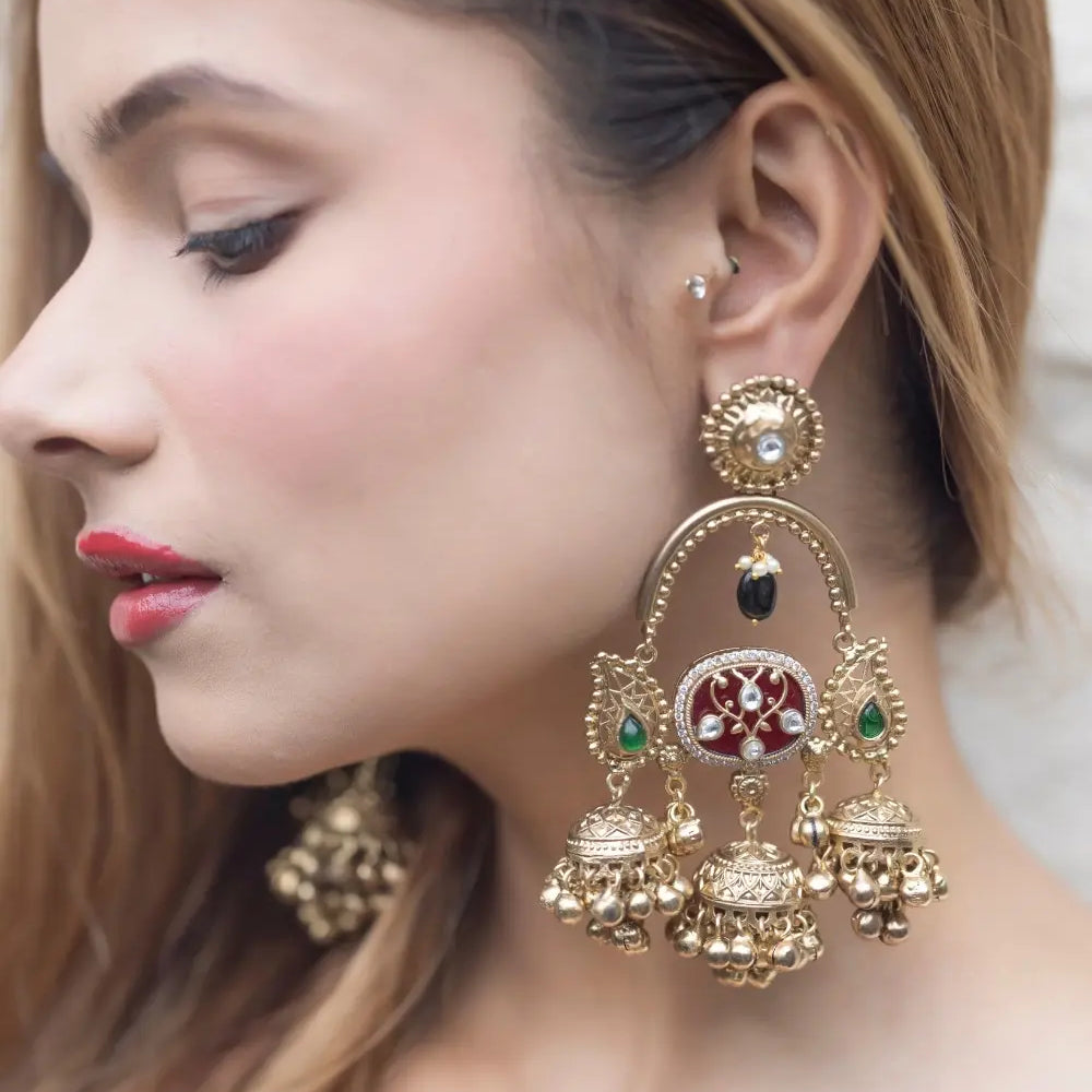 
                      
                        Antique Golden Jhumkas
                      
                    