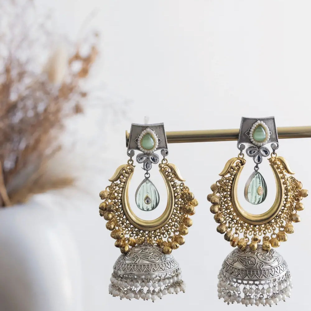 Antique Oxidised Jhumkas