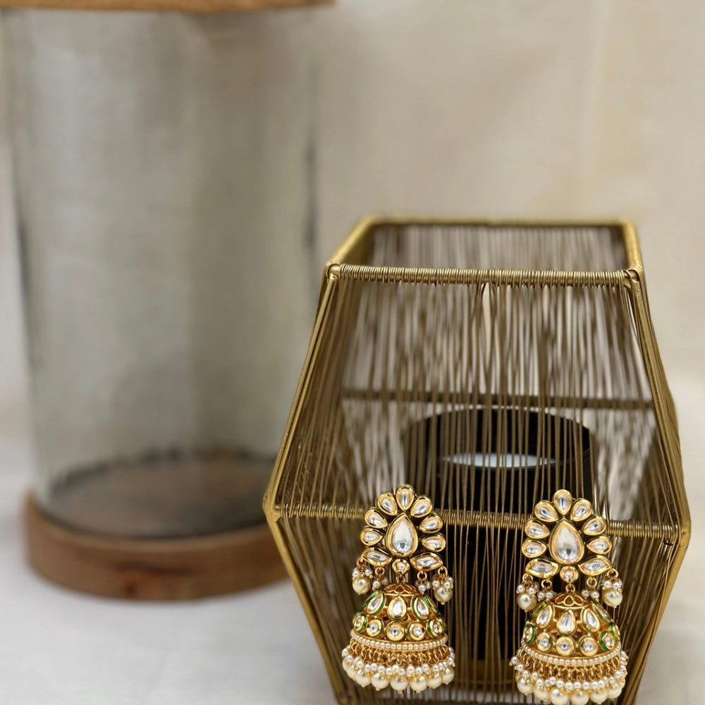 Kundan Jhumka Earrings - Sultana