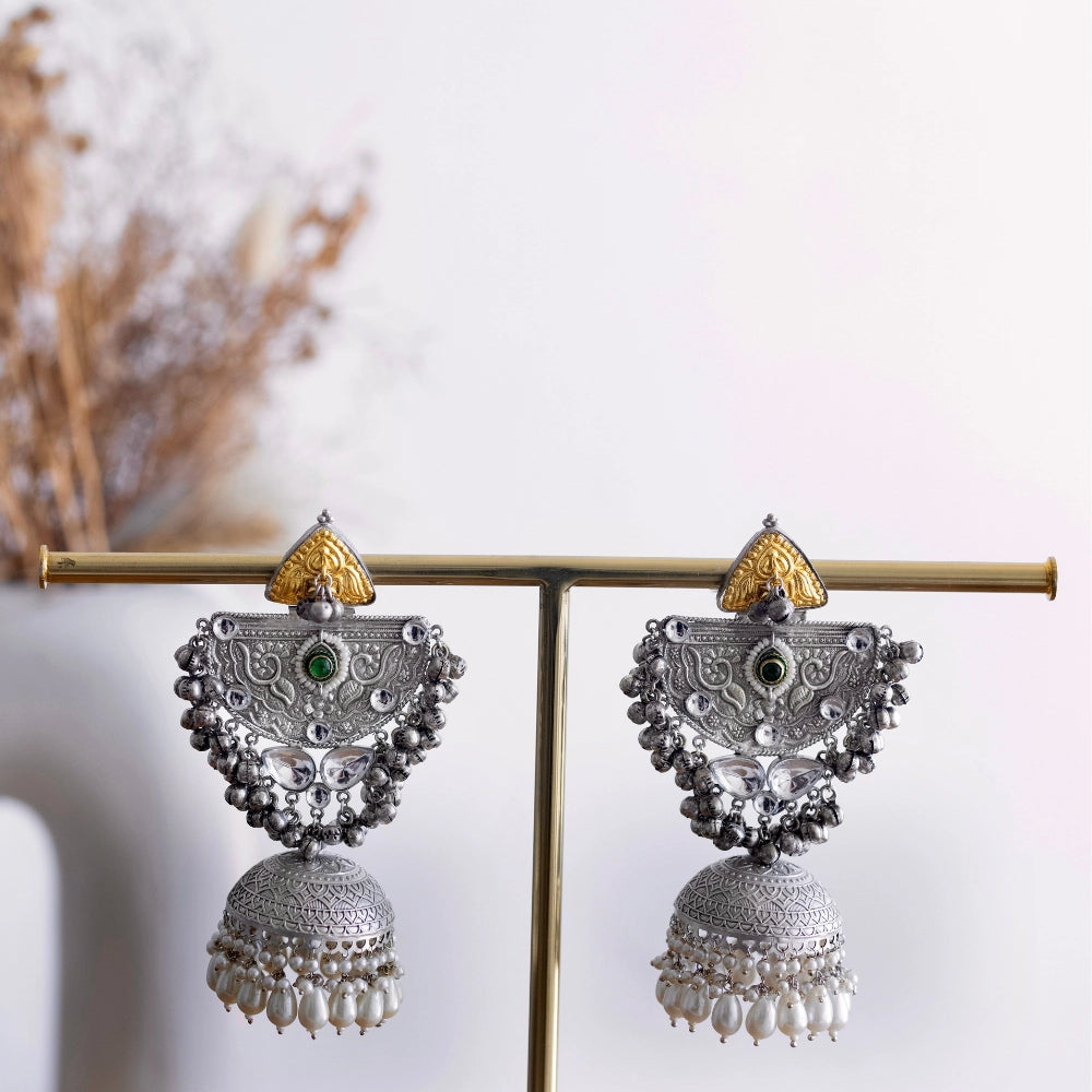 Antique Oxidised Jhumkas