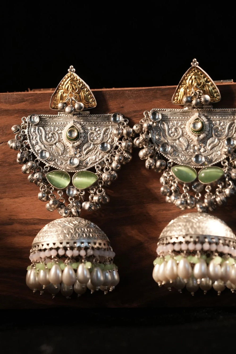 Antique Oxidised Jhumkas