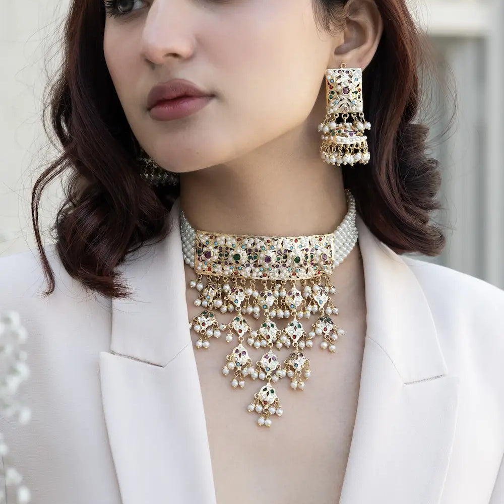 
                      
                        Jadau Statement Choker Necklace Set
                      
                    