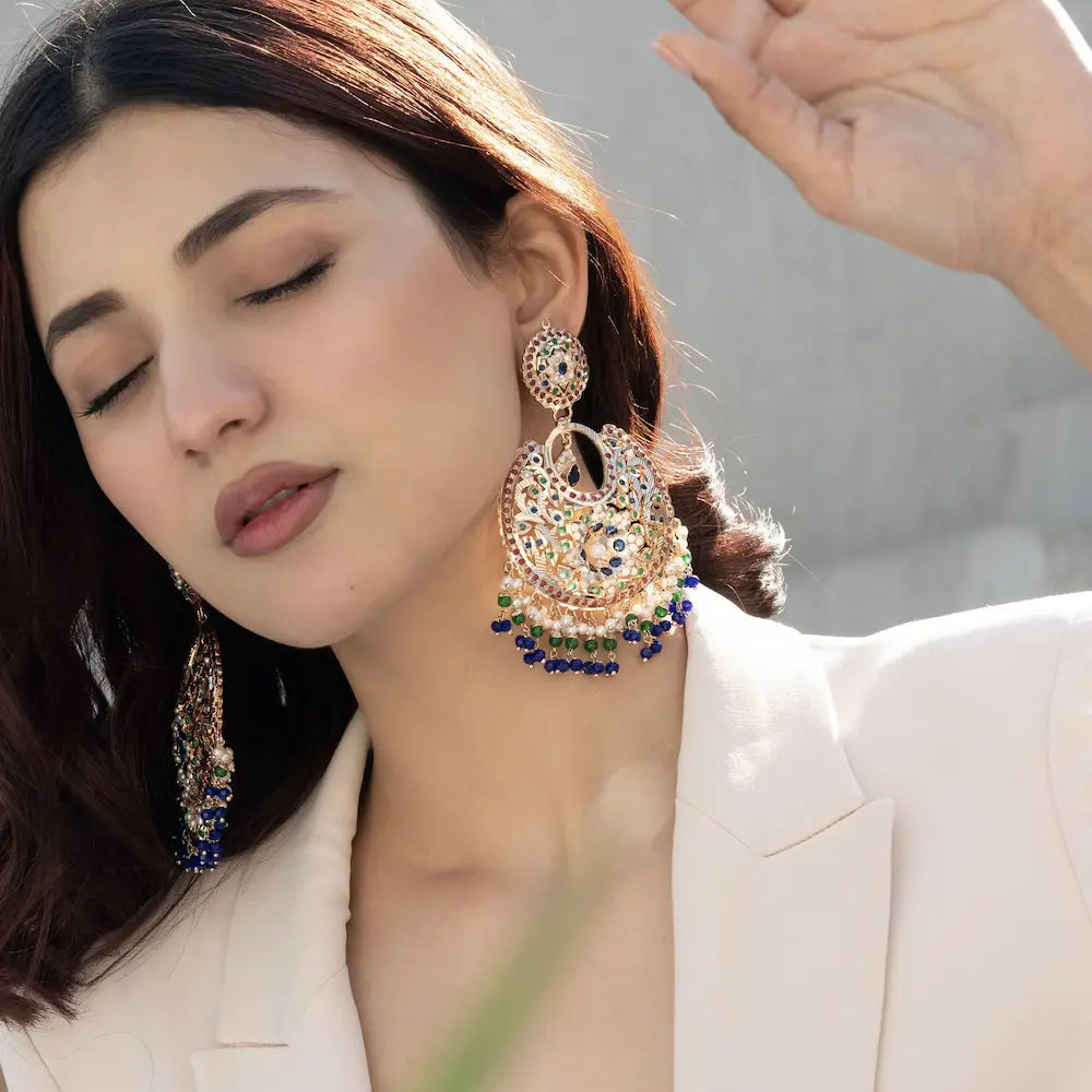 
                      
                        Jadau Chandbaali Statement Earrings
                      
                    