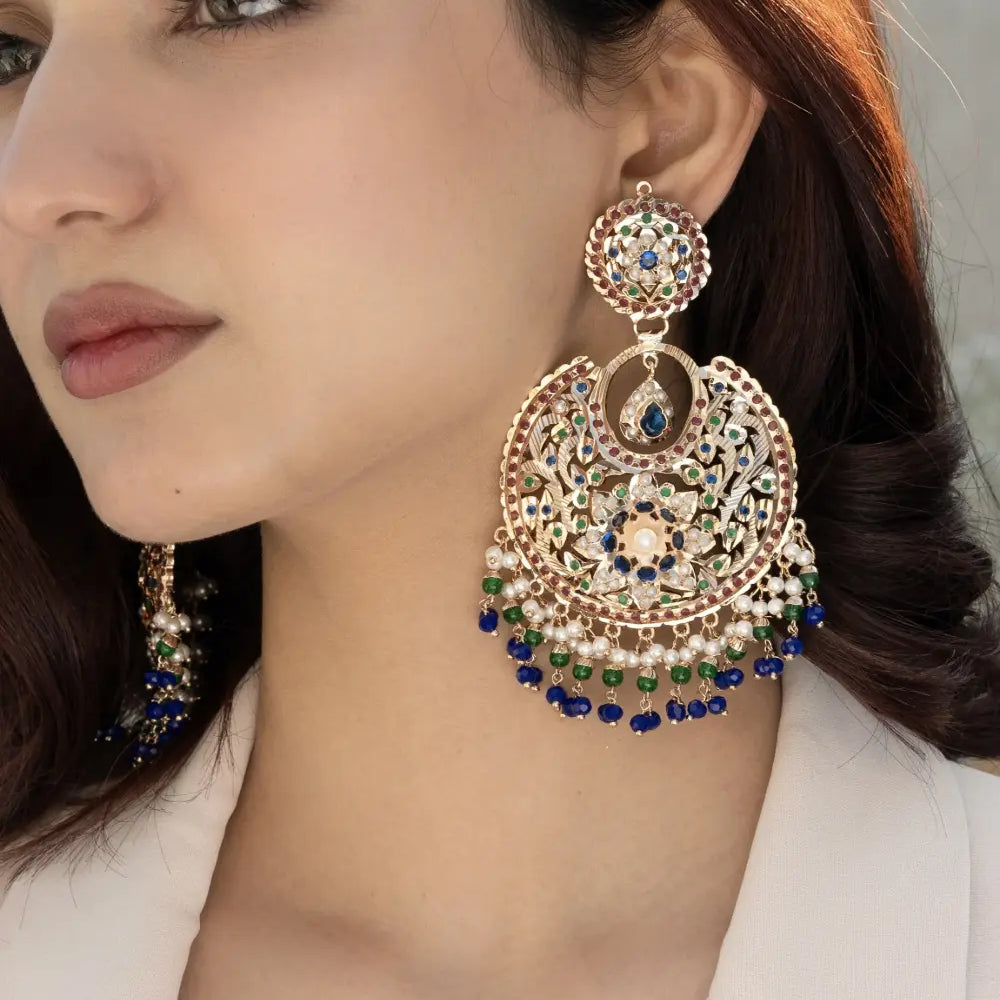 
                      
                        Jadau Chandbaali Statement Earrings
                      
                    
