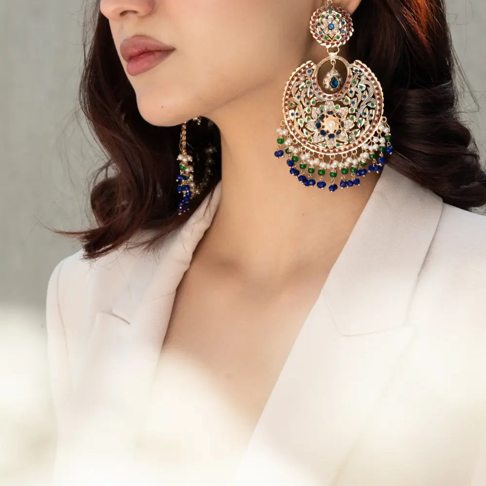 Jadau Chandbaali Statement Earrings