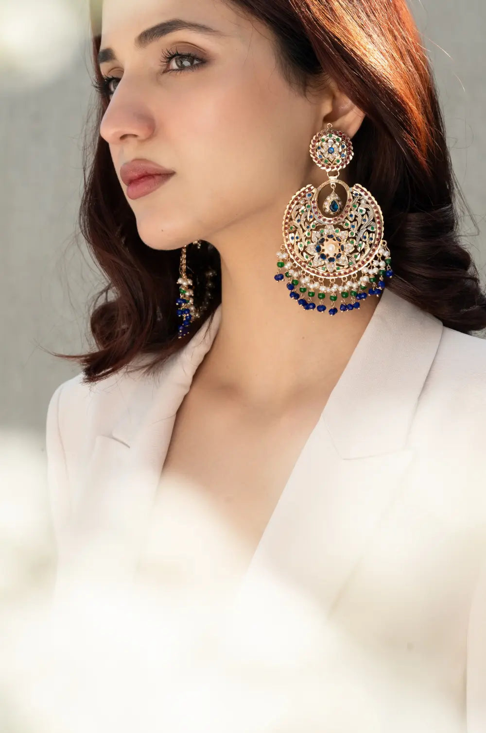 Jadau Chandbaali Statement Earrings