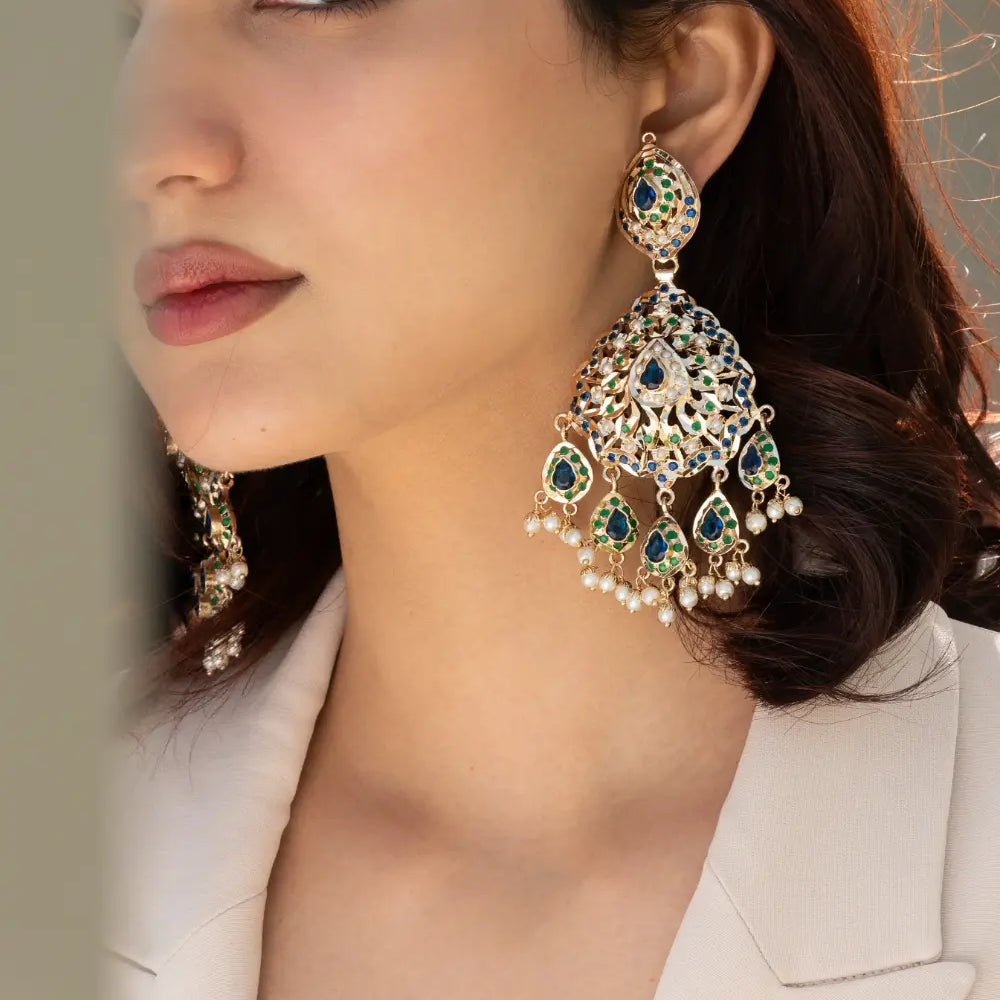 
                      
                        Jadau Statement Earrings
                      
                    