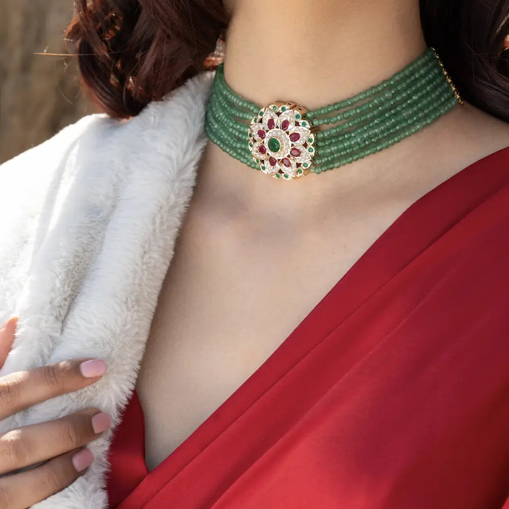 
                      
                        Green Jadau Choker
                      
                    