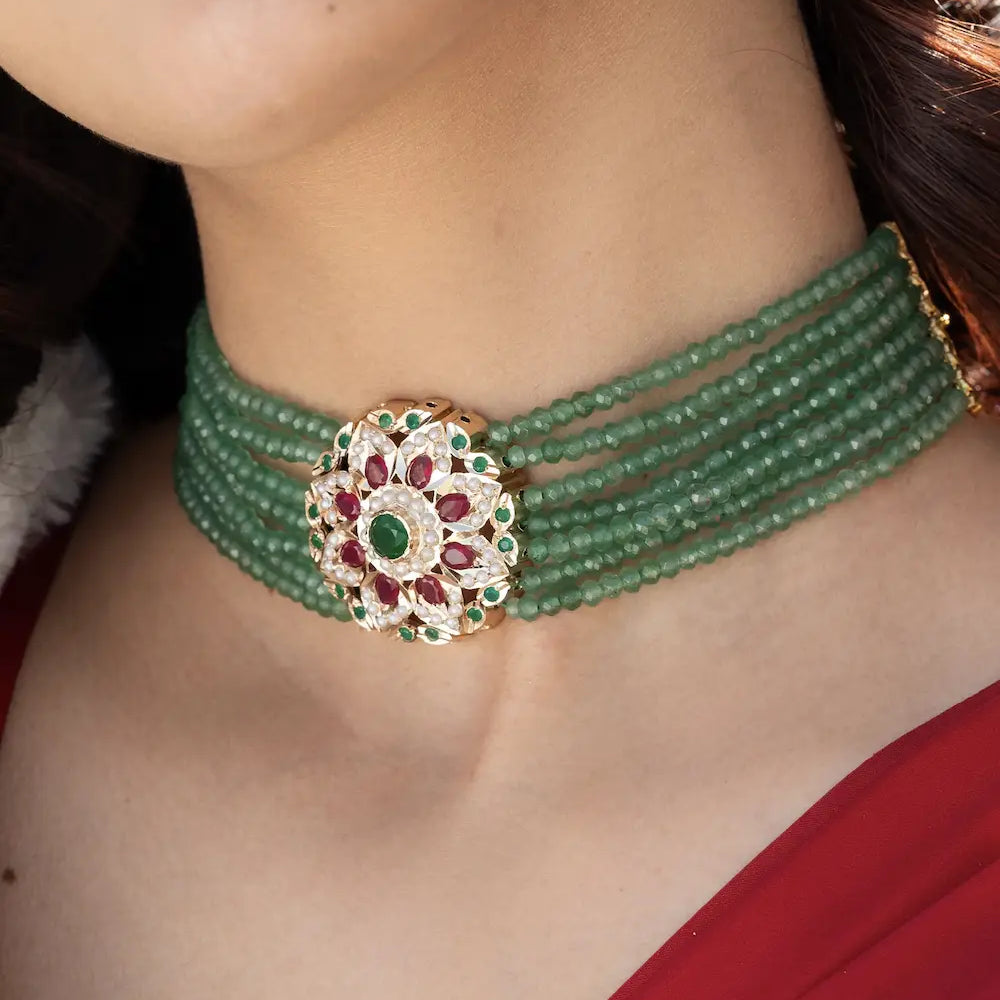 
                      
                        Green Jadau Choker
                      
                    
