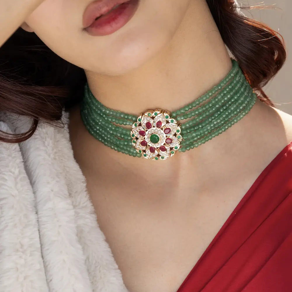 
                      
                        Green Jadau Choker
                      
                    