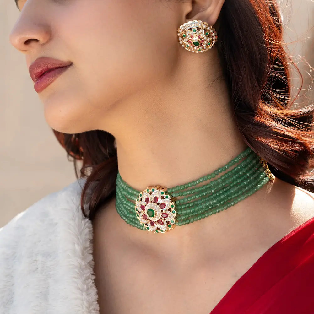 Green Jadau Choker