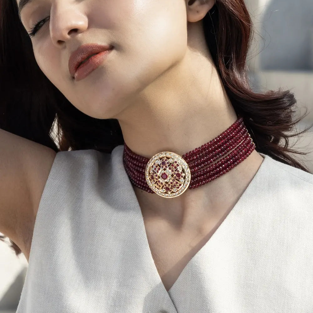 Red Jadau Choker