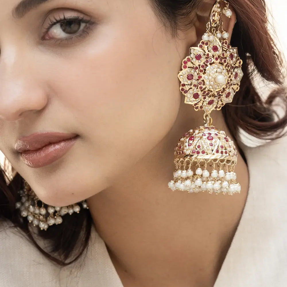 
                      
                        Jadau Jhumka Statement Earrings
                      
                    