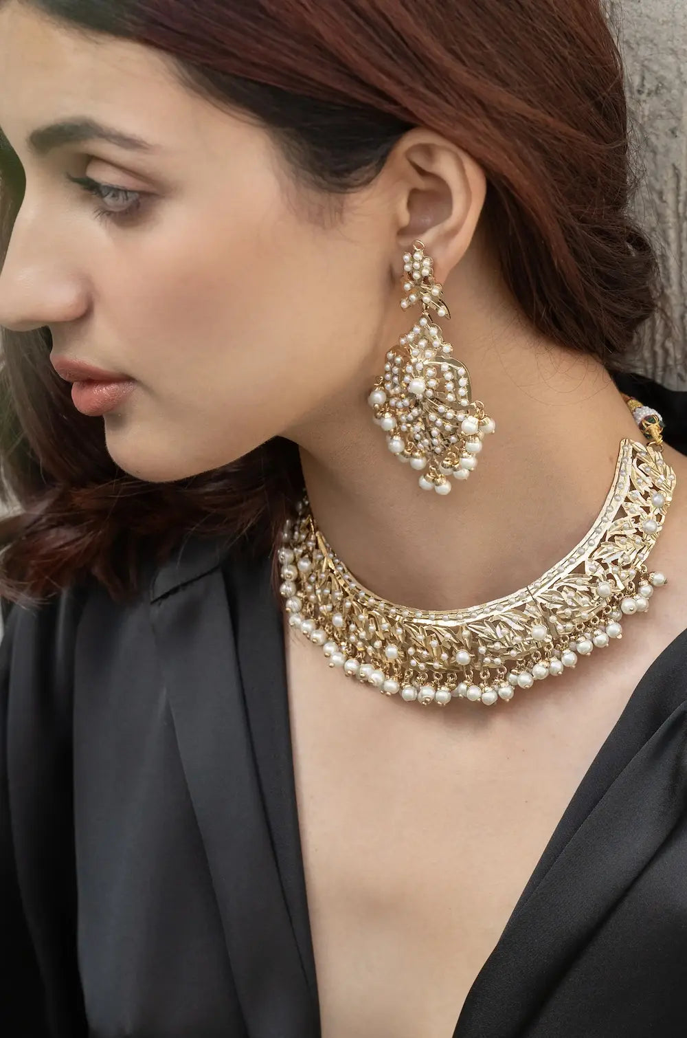 Pearl Jadau Necklace Set
