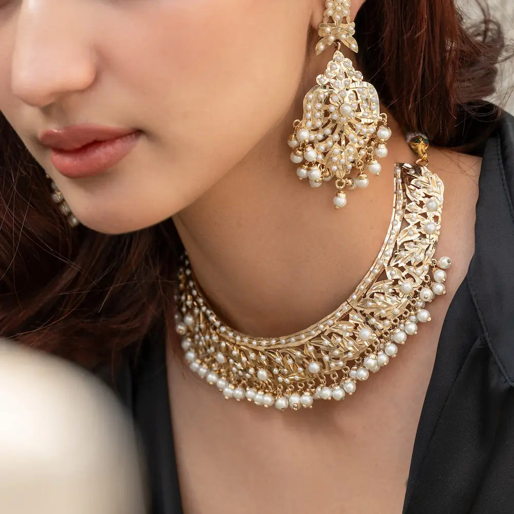 
                      
                        Pearl Jadau Necklace Set
                      
                    