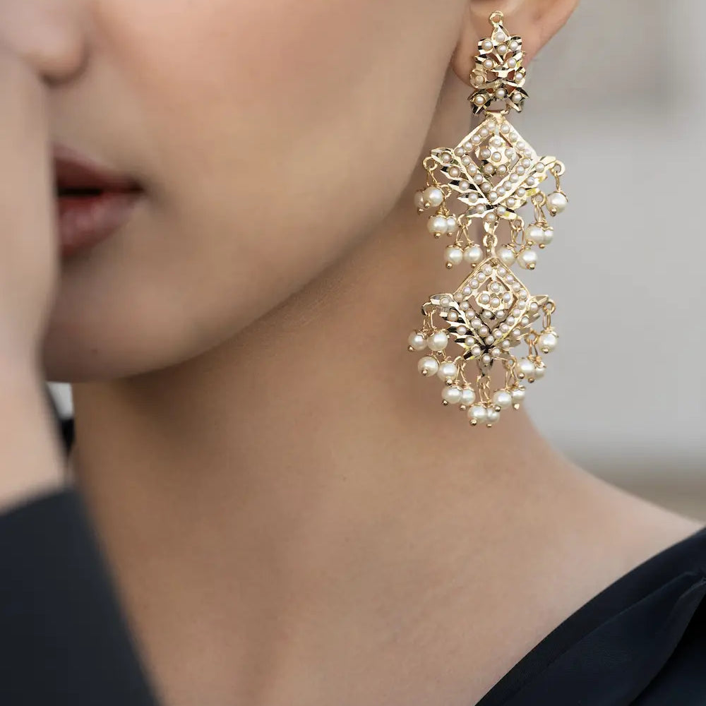 
                      
                        Pearl Jadau Earrings
                      
                    