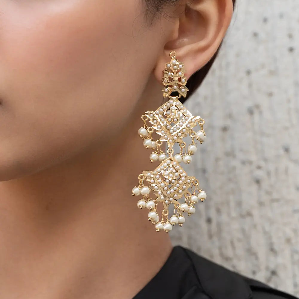
                      
                        Pearl Jadau Earrings
                      
                    