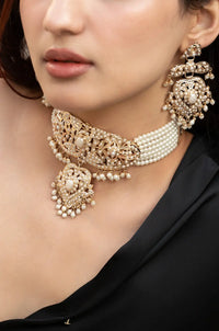 Pearl Jadau Choker Necklace Set