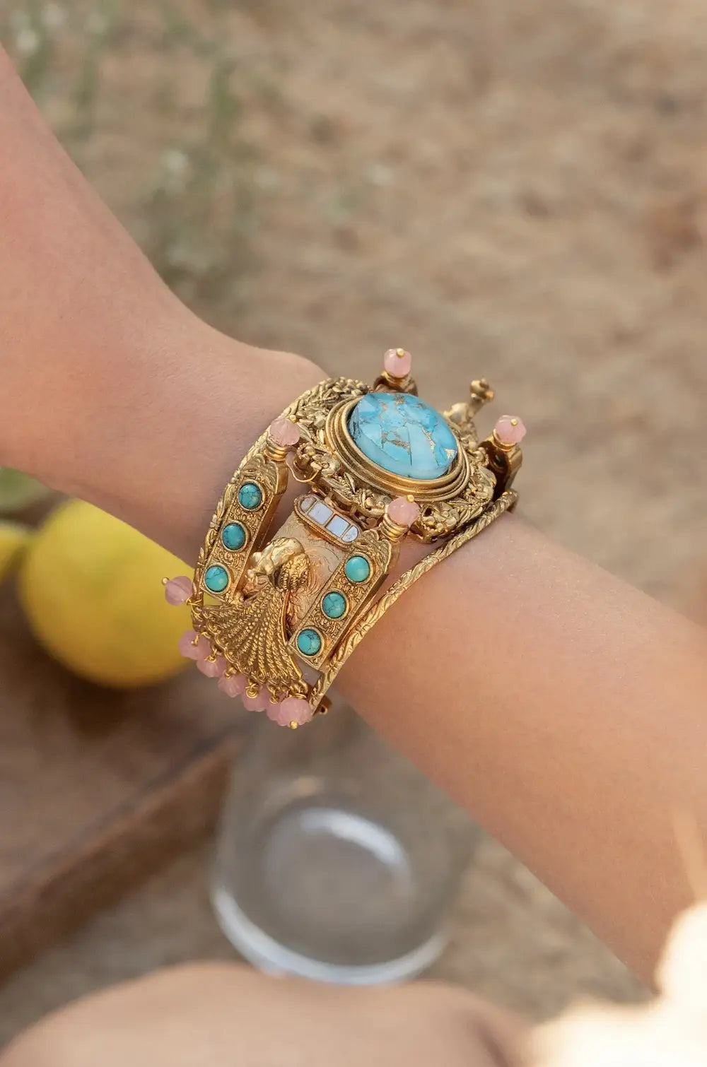 Firoza Peacock Oxidised Bracelet