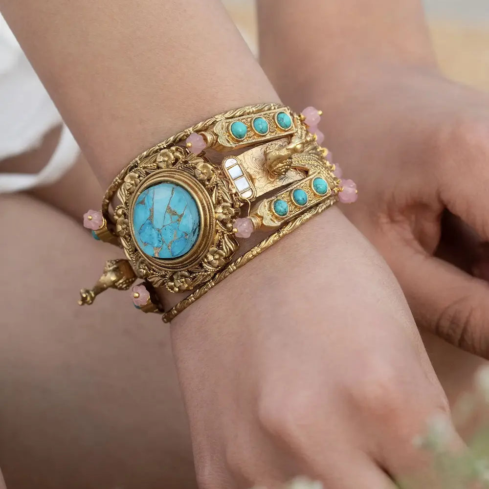 
                      
                        Firoza Peacock Oxidised Bracelet
                      
                    