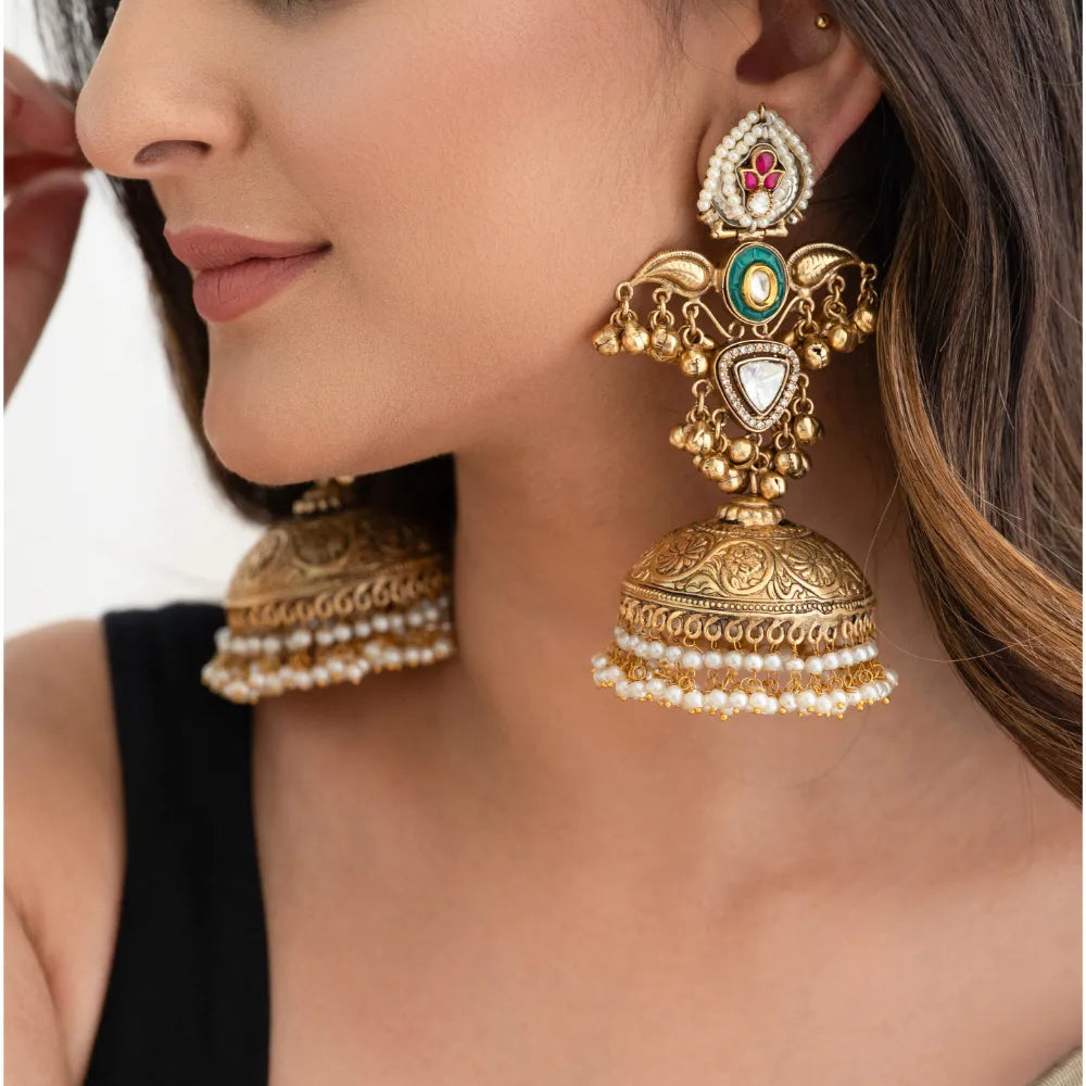 
                      
                        Traditional Temple Jhumkas
                      
                    