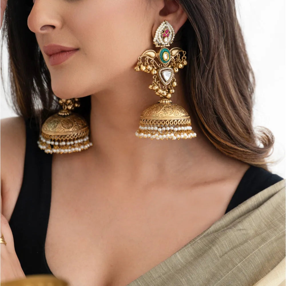 
                      
                        Traditional Temple Jhumkas
                      
                    