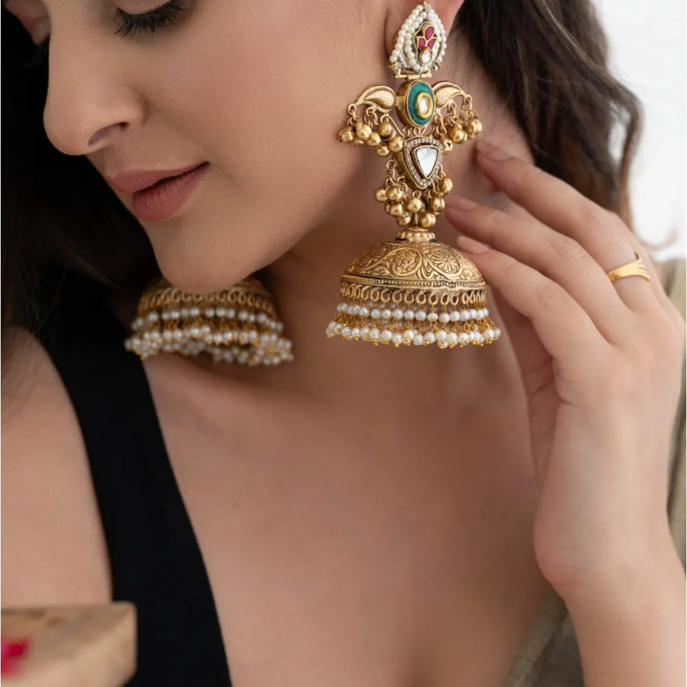 
                      
                        Traditional Temple Jhumkas
                      
                    