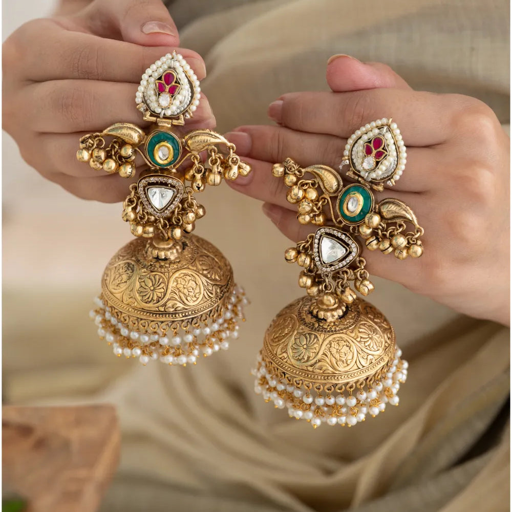 
                      
                        Traditional Temple Jhumkas
                      
                    