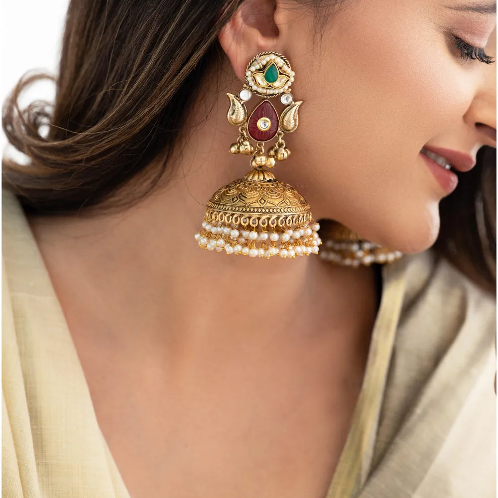 
                      
                        Traditional Temple Jhumkas
                      
                    
