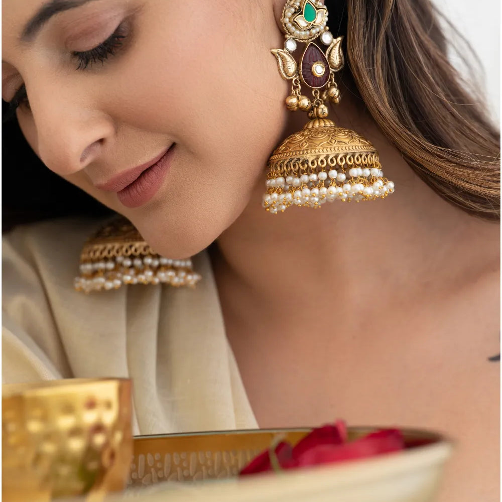 
                      
                        Traditional Temple Jhumkas
                      
                    