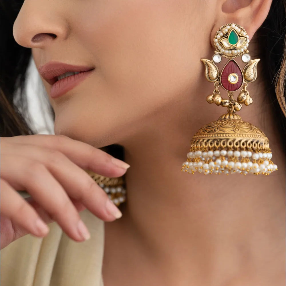 
                      
                        Traditional Temple Jhumkas
                      
                    