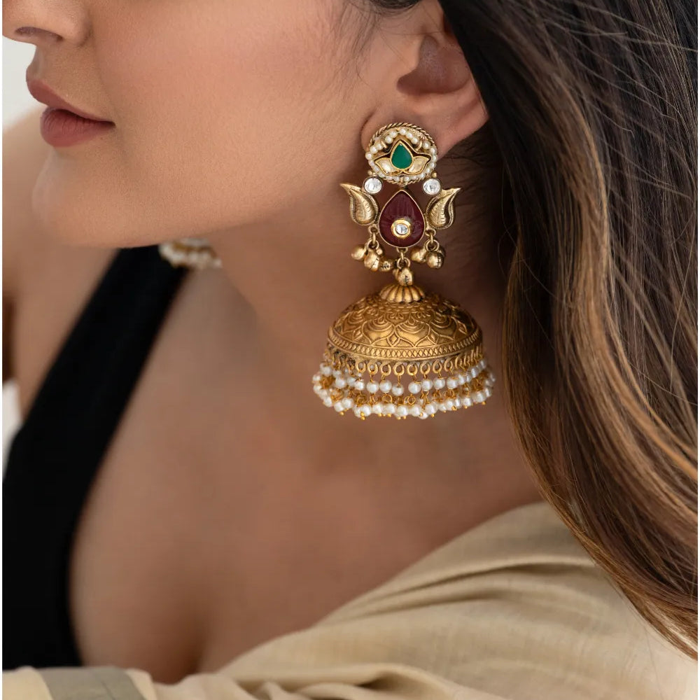 
                      
                        Traditional Temple Jhumkas
                      
                    