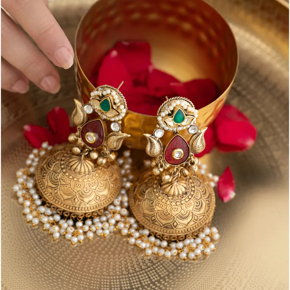 
                      
                        Traditional Temple Jhumkas
                      
                    