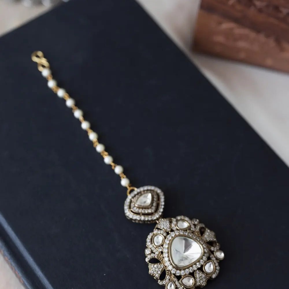 Moissanite Polki Victorian Manng Tikka