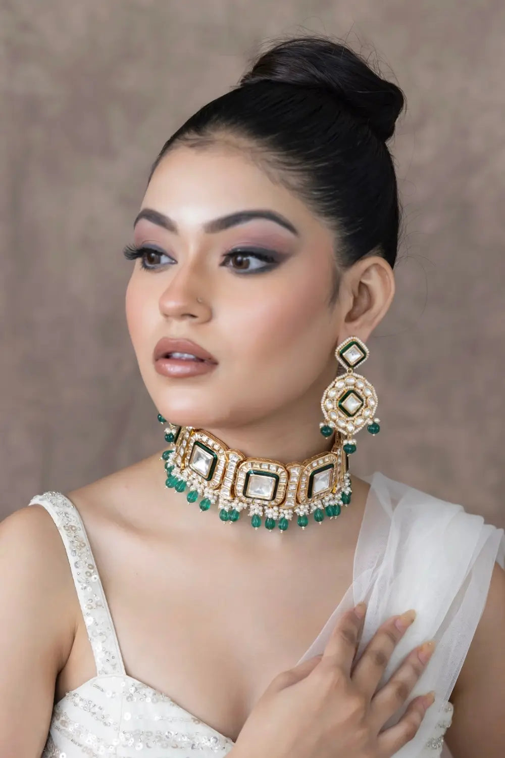 Polki Choker Necklace Set