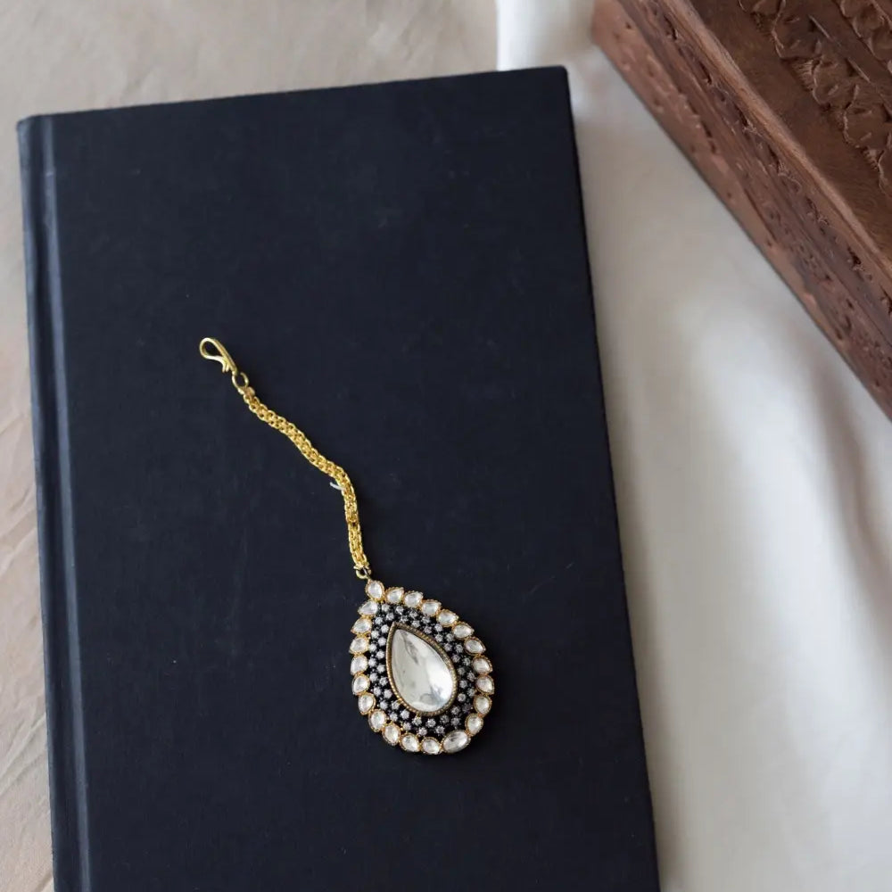 Moissanite polki Victorian Maang Tikka