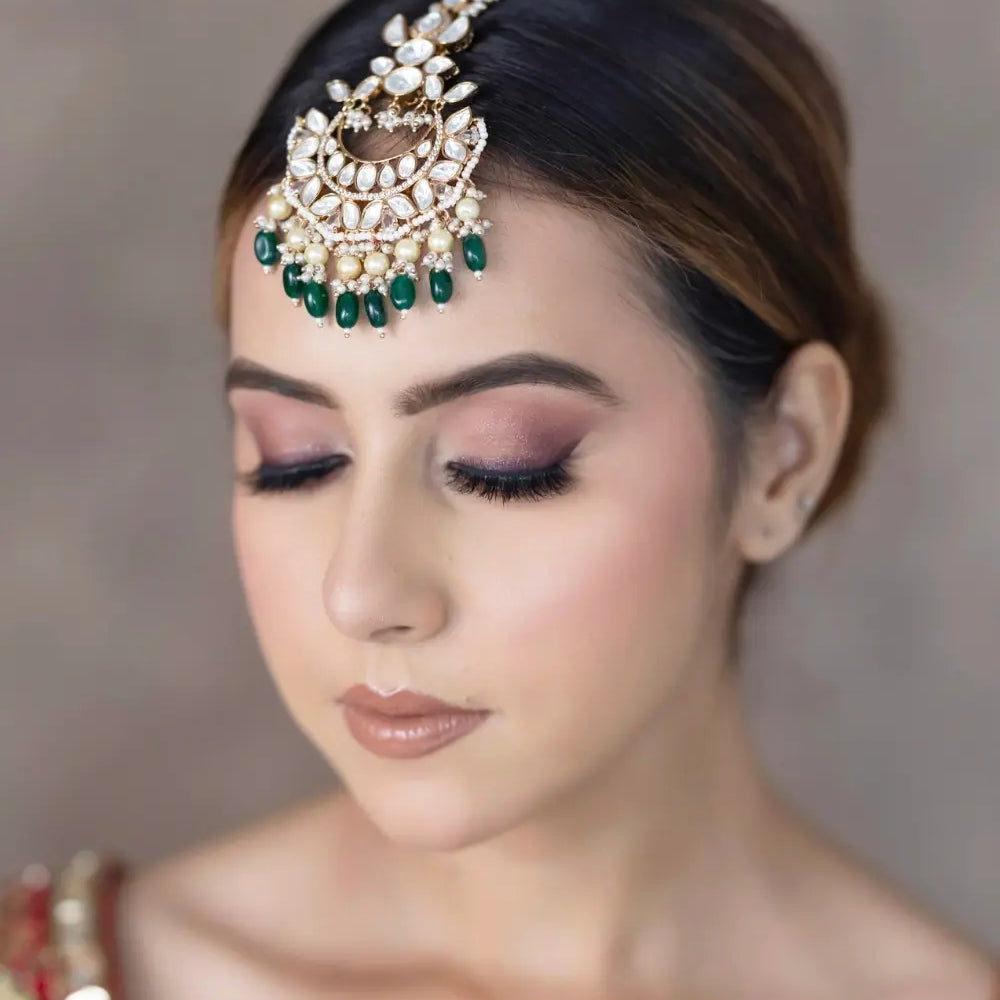 Moissanite Polki Maang Tikka