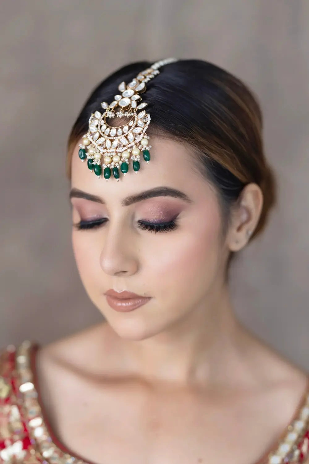 Moissanite Polki Maang Tikka