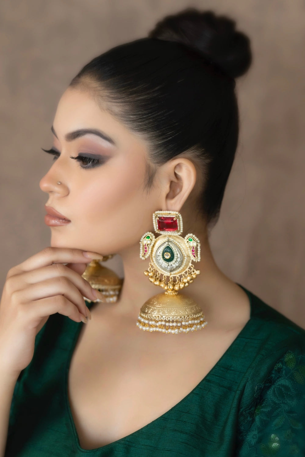 Antique Ruby Jhumkas