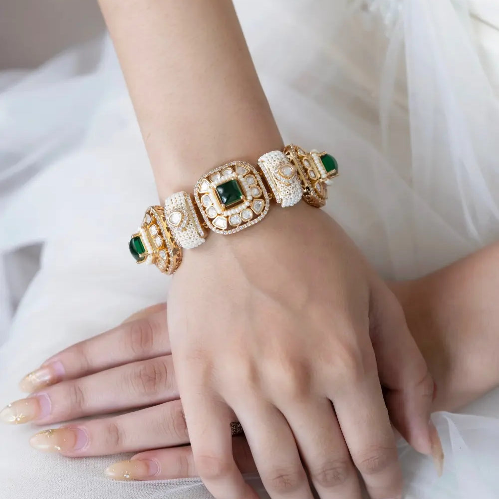 Emerald Polki Bracelet