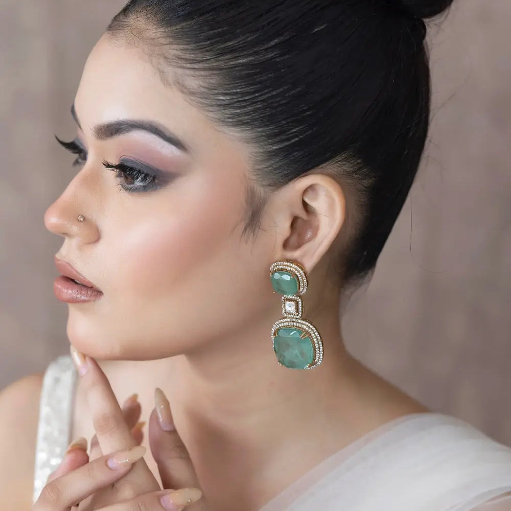 
                      
                        Mint Polki Drop Earrings
                      
                    
