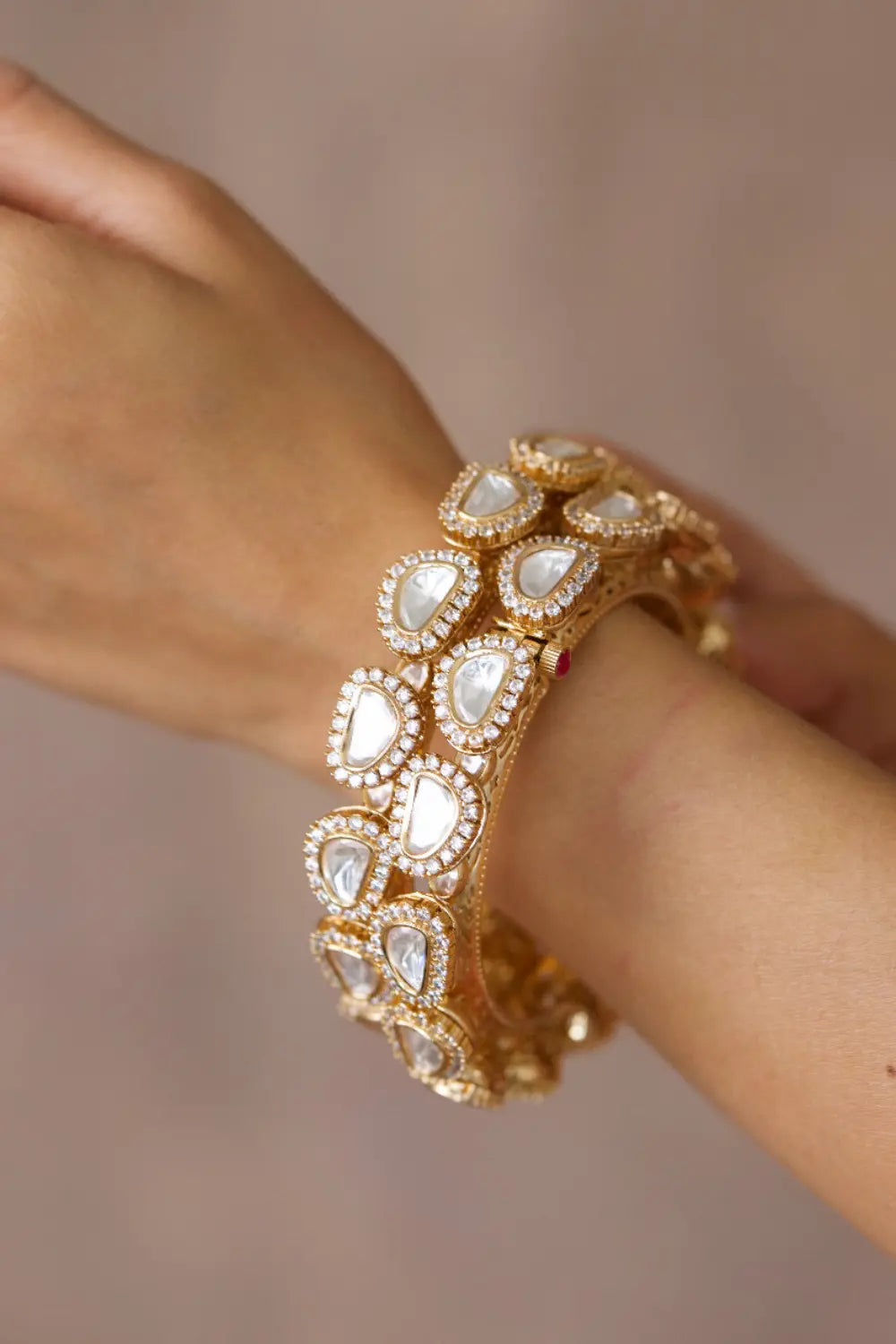 Victorian Polki Pacheli Bangles - Set of 2