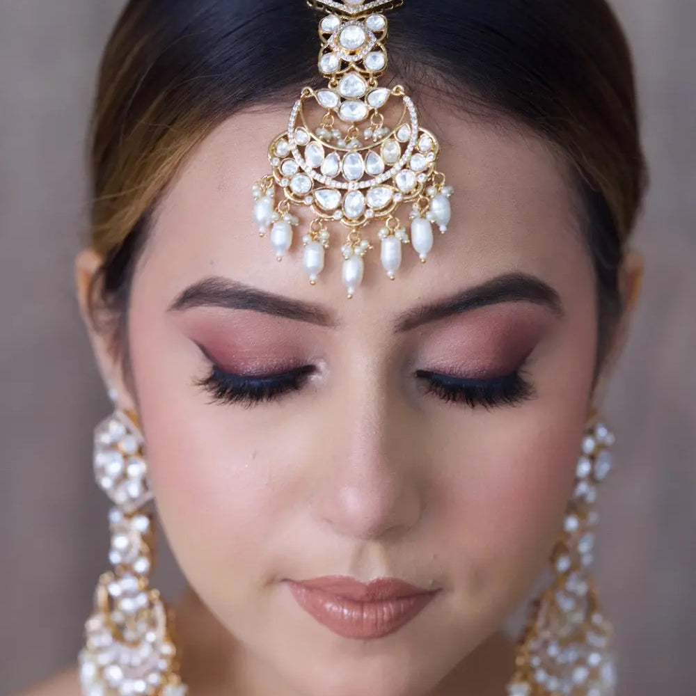Moissanite Polki Maang Tikka