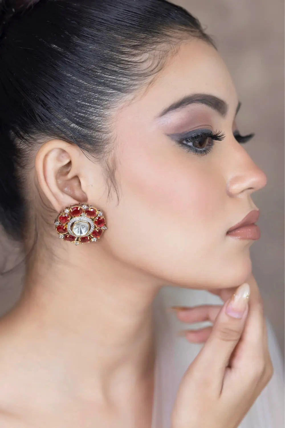 Ruby Polki Studs
