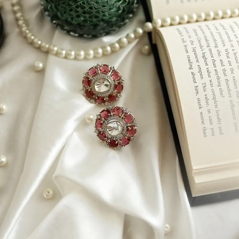 
                      
                        Ruby Polki Studs
                      
                    