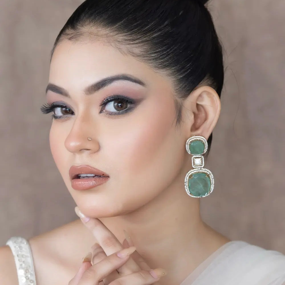 
                      
                        Mint Polki Drop Earrings
                      
                    
